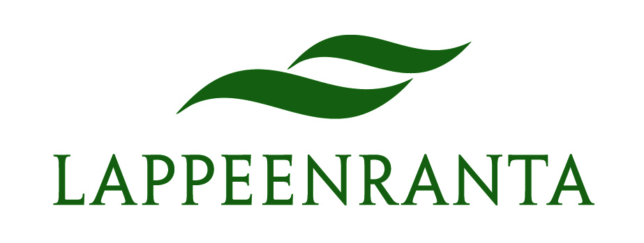 A logo with two green wave patterns and the text Lappeenranta below them.